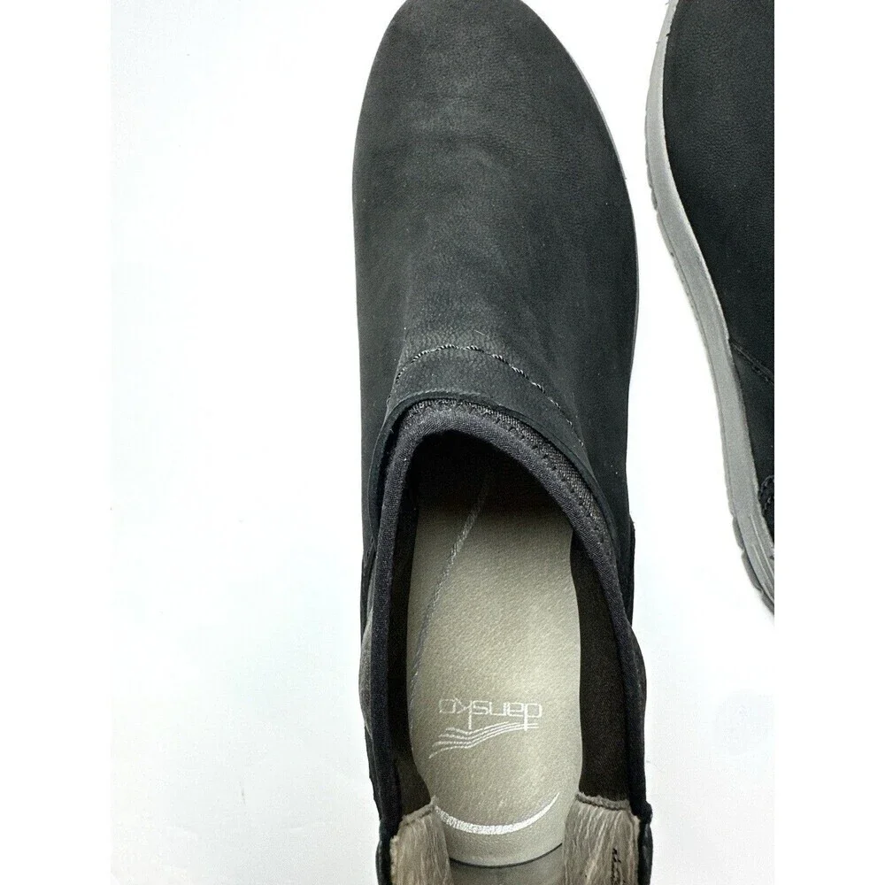 Dansko Lizette Black Waterproof Nubuck Leather Ankle Booties Womens EU Size 40